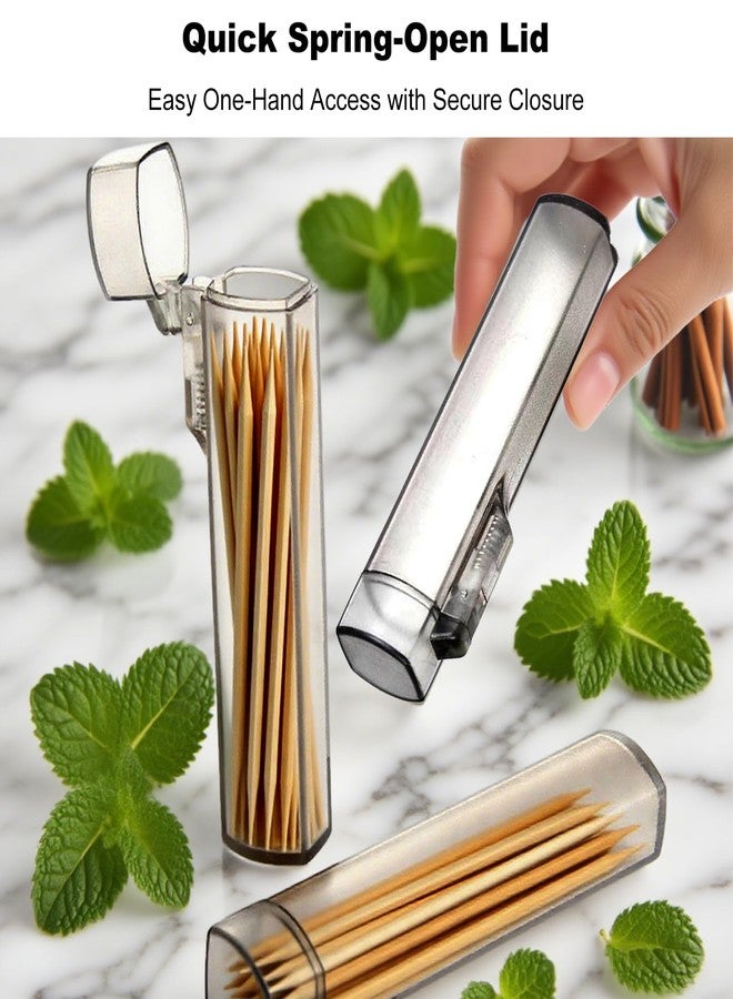 KGCGJVB 5Pcs Pocket Toothpick Holder Portable Tooth Pick Case with Lid Compact Toothpicks Holders for Purse Travel Camping Picnic Easy to Carry Tooth Pick Container Box for Outdoor Use - Image 5