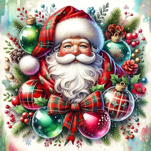 Paintcolor Christmas Diamond Art Painting Kits for AdultsSanta Claus 5d Full Drill Paint with Diamonds for Beginners Kids DIY Diamond Dots Gem Art and Crafts for Home Decor - Image 1