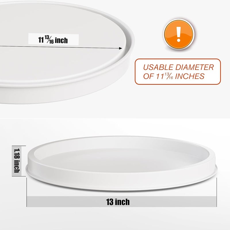 HGF Decorative Tray, 13 Inch Lightweight Metal Round Centerpiece Tray for Kitchen Island Countertop, Candle Coffee Table Tray, Totally White - Image 2
