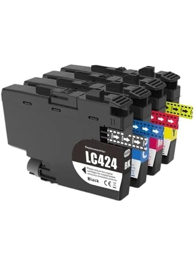 خرطوشة حبر متوافقة LC424 لطابعات DCP J1200W DCP J1200WE مجموعة واحدة 4 قطع - Image 2