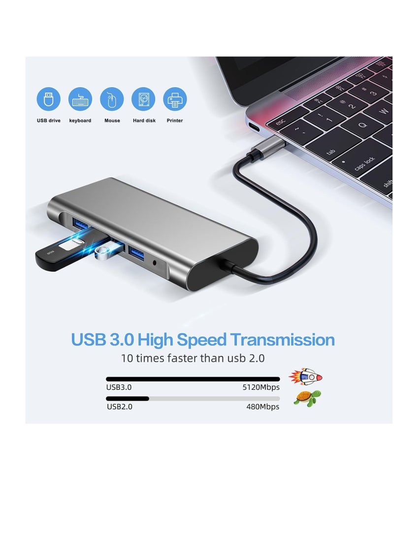 Generic USB-C Docking Station 12-in-1 – Dual HDMI, USB 3.0, 100W PD, Ethernet, SD/TF, 3.5mm Audio  - Image 3