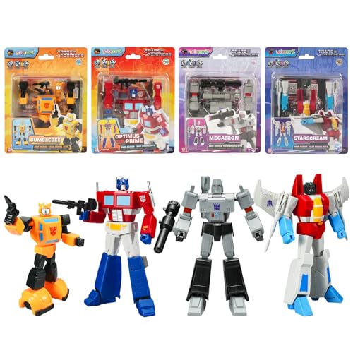 YOLOPARK Transformers Toys 4Pack G1 Optimus PrimeMegatronBumblebeeStarscream Action FiguresBMK Series Transformer Toys for KidsNo Converting - Image 1