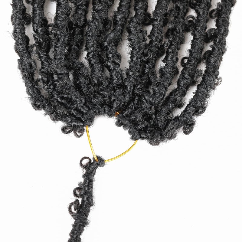 Aipin Butterfly Locs Goddess Locs Crochet Hair With Curly Ends 18 Inch Distressed Faux Locs Soft Locs Crochet Hair For Black Women (18 Inch, 6packs,1B#) - Image 5