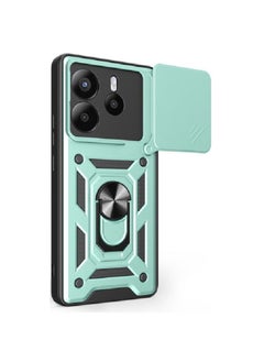 Generic Case Cover Shockproof Protective Case with Camera Protection and Metal Ring Compatible with  Redmi Note 14 4G (Green) 