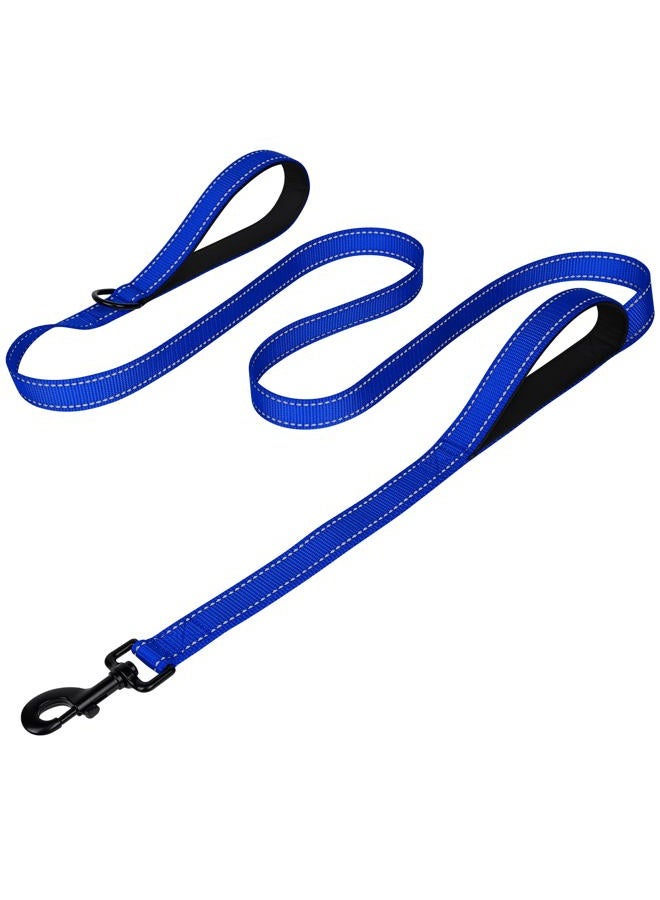 Joytale Dog Leash Heavy Duty for Large Dogs That Pull, Double Handle for Traffic Control, Double-Sided Reflective Leashes for Large Medium Dogs Night Safety, 4FT, Royal Blue - Image 1