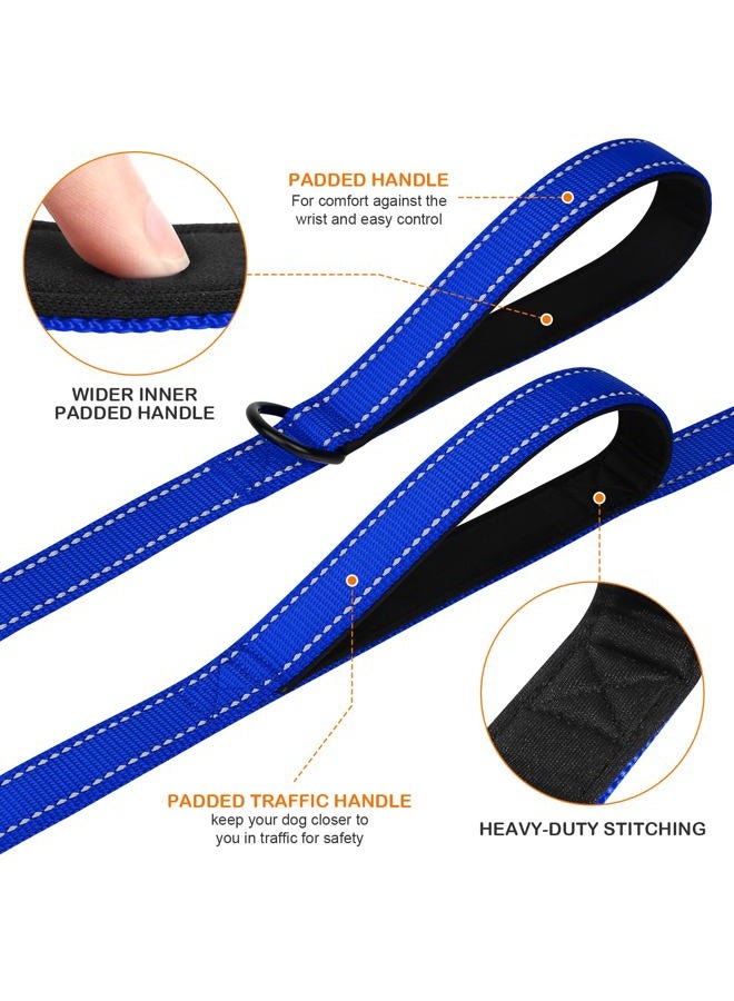 Joytale Dog Leash Heavy Duty for Large Dogs That Pull, Double Handle for Traffic Control, Double-Sided Reflective Leashes for Large Medium Dogs Night Safety, 4FT, Royal Blue - Image 2