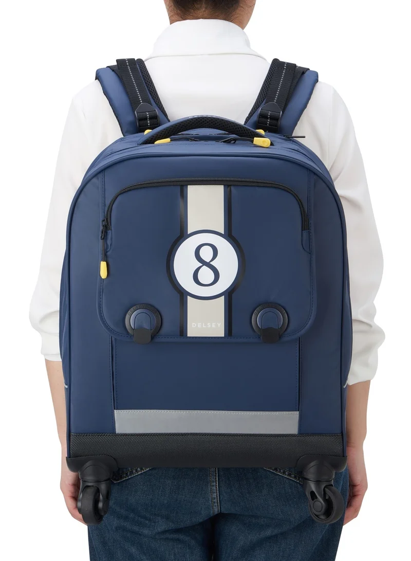 DELSEY Paris BTS 2023 4 Wheel Vertical Backpack - 15.6" Blue Printing - 00338945312
