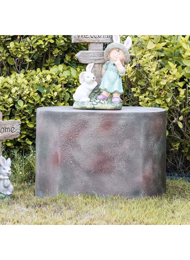 DANUBE HOME Decorative Fiber Glass Stool for Garden Home | Outdoor Stool Sturdy And Durable Garden Stool - Oval  - Image 1