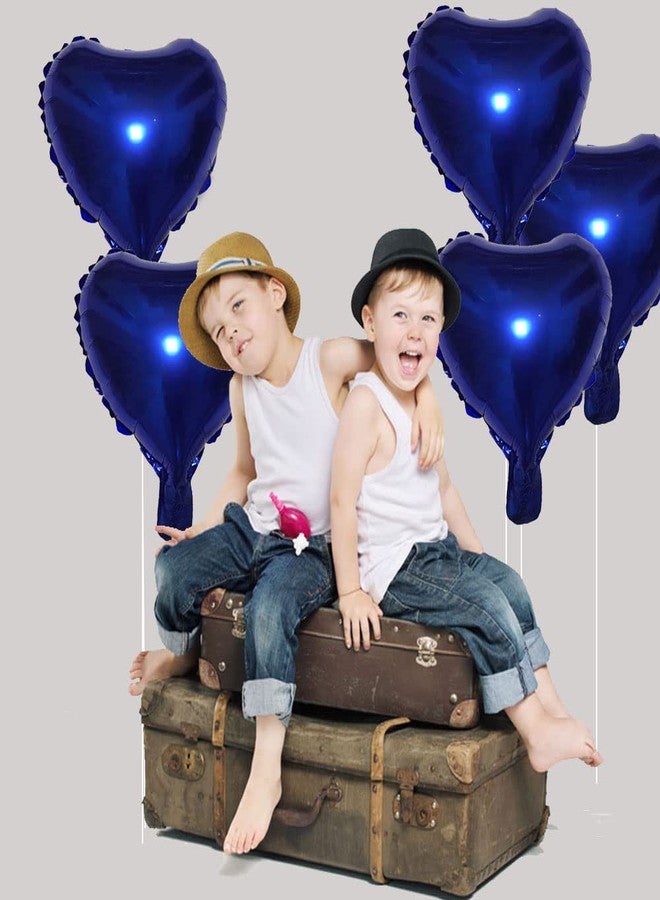 AnnoDeel 20 pcs 18inch Navy Blue Heart Foil Balloons, Blue Heart Shaped Helium Balloons Mylar Balloons for Wedding Decoration Party Balloons Birthday - Image 4
