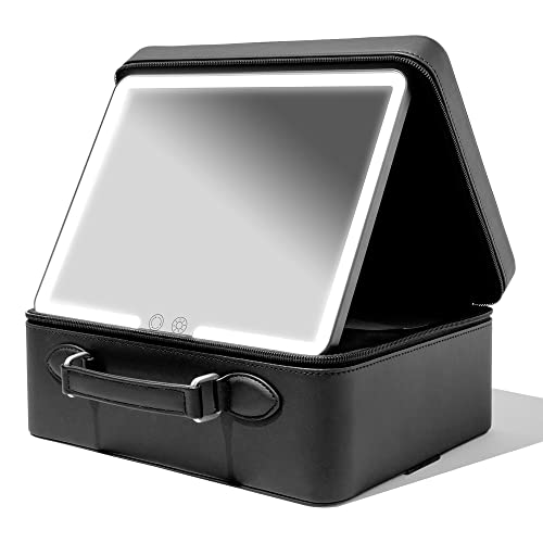 Vanity Planet Baia Black LED Lighted Travel Makeup Bag With Customized Storage - Image 1