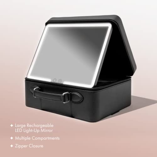 Vanity Planet Baia Black LED Lighted Travel Makeup Bag With Customized Storage - Image 5
