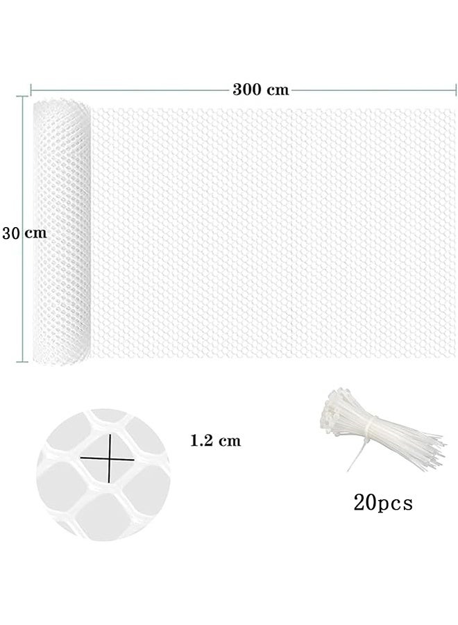 HAVEN Gutter Guard Mesh Protector, 0.3*3Meter Screen Roll Rain Gutter Guard, 20Pcs Clip Fixing Hooks Leaf Protection Cover Netting to Stop Drain Downspout Clogging from Leaves, Pet & Garden Safeguard Multi-Use - Image 2