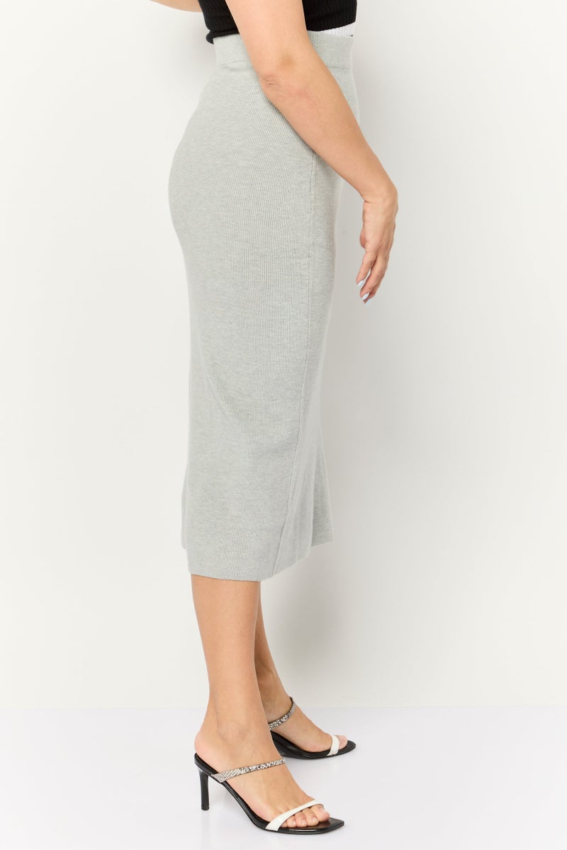 ESPRIT تنورات ميدي مضلعة للنساء، رمادي - Image 3