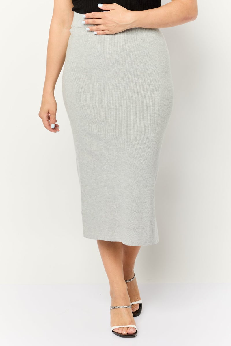 ESPRIT تنورات ميدي مضلعة للنساء، رمادي - Image 1