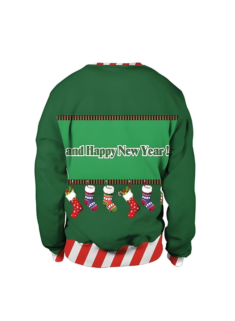 إسكدنيا جنس واحد عيد الميلاد القفز سترة مطبوعة سترة سترة الخريف الشتاء قمم الملابس - Image 2