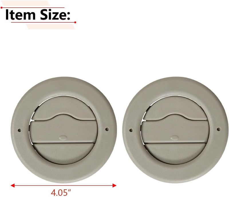 RLB-HILON Roof Air AC Vent for Chevy Tahoe, Suburban, GMC Yukon, Cadillac Escalade - Tan Color, 2PCS - Image 3