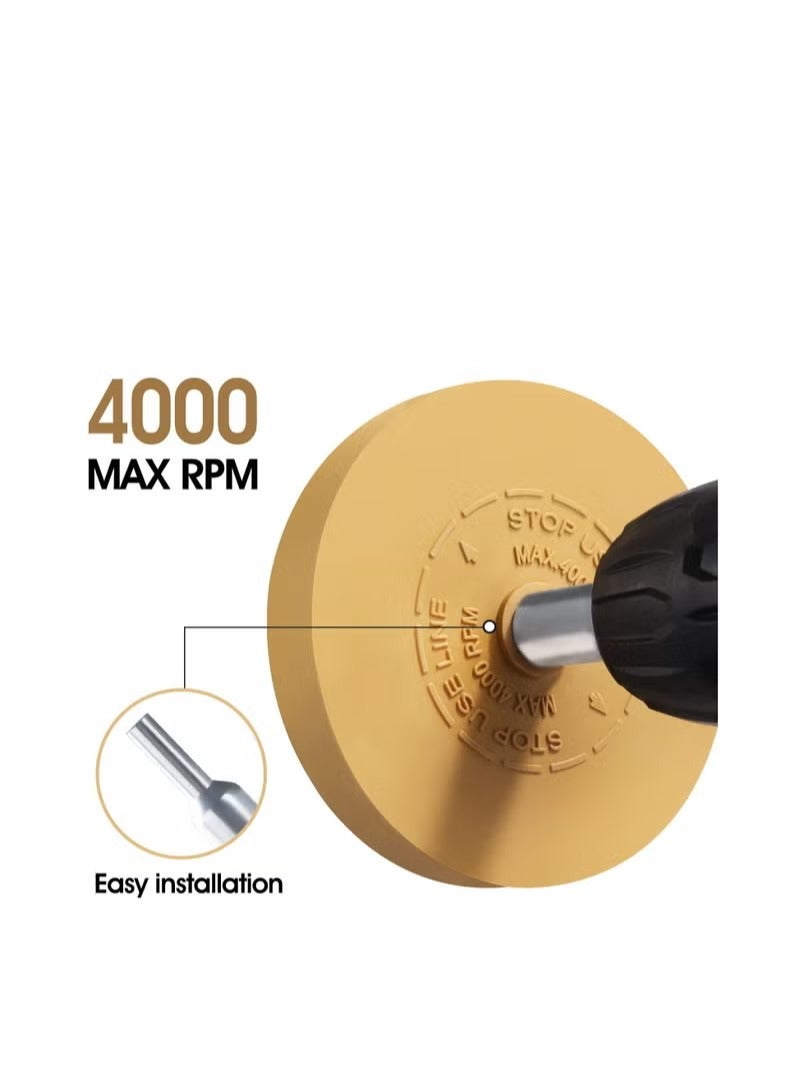 1 Pack Professional Adhesive Remover Wheel,Decal Remover Eraser Wheel,Suitable for Drill Rubber Eraser Wheel Decal Remover Tool Solid Adhesive Remover Wheel - Image 2