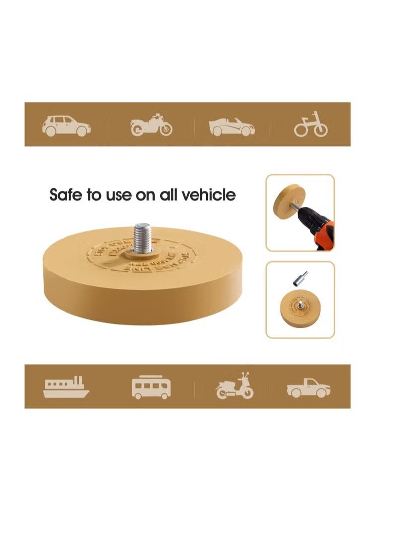 1 Pack Professional Adhesive Remover Wheel,Decal Remover Eraser Wheel,Suitable for Drill Rubber Eraser Wheel Decal Remover Tool Solid Adhesive Remover Wheel - Image 4