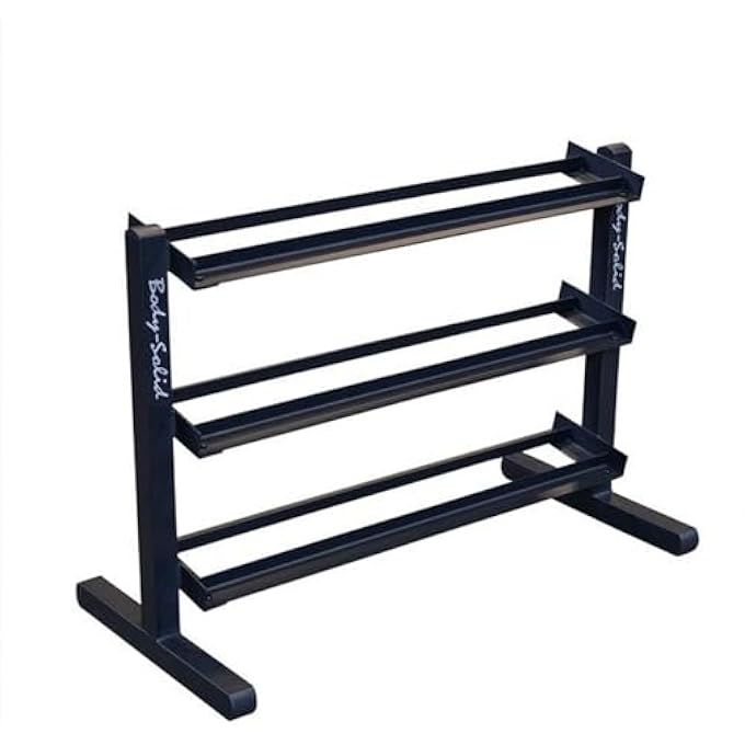 Body Solid (Gdr363) 3-Tier Horizontal Dumbbell Rack Stand Only, Weight Rack Stores 10 Pairs Hex Dumbbells From 5-50 Lbs, Home Gym Dumbell Organizer Racks - Image 1