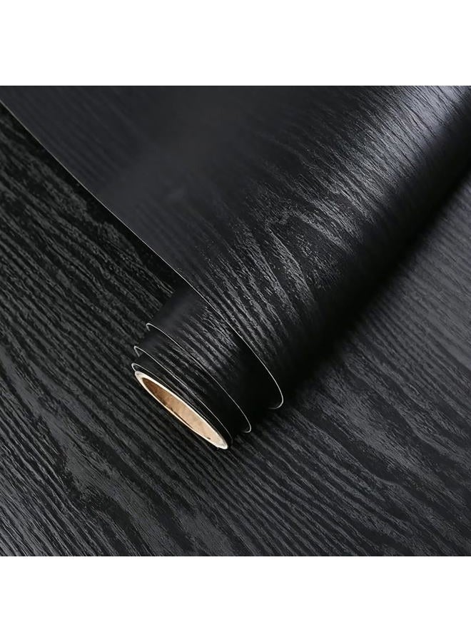 Yancorp 16" x120"Matte Black Contact Paper Black Wallpaper Peel and Stick for Countertops Removablefor Cabinets Desk Wrap Self-Adhesive Stick on Kitchen Bathroom - Image 1