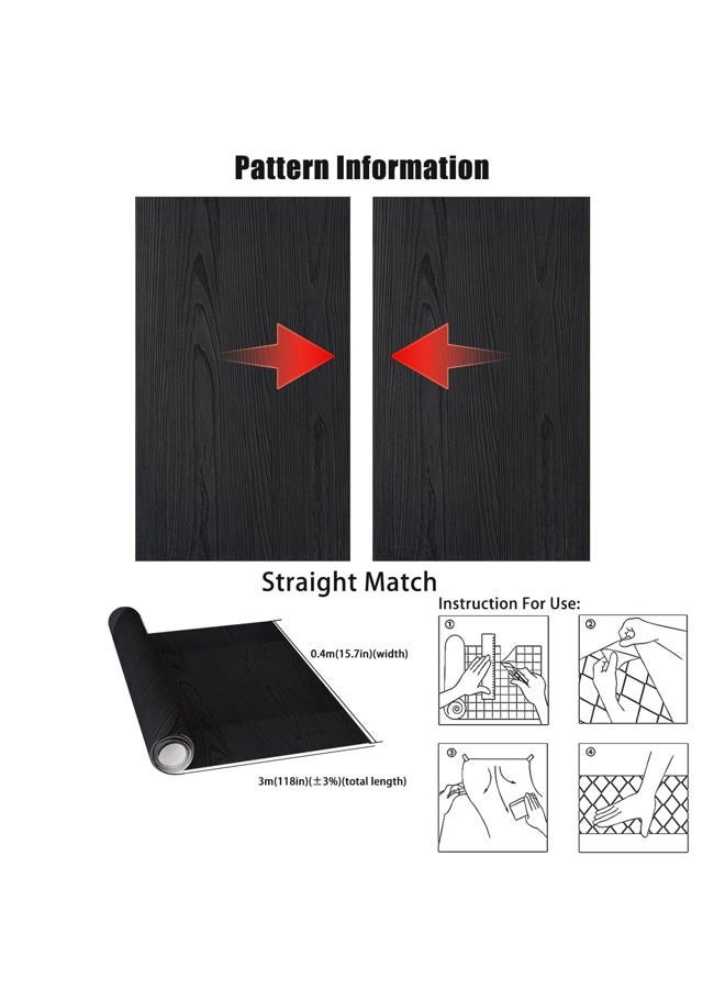Yancorp 16" x120"Matte Black Contact Paper Black Wallpaper Peel and Stick for Countertops Removablefor Cabinets Desk Wrap Self-Adhesive Stick on Kitchen Bathroom - Image 3