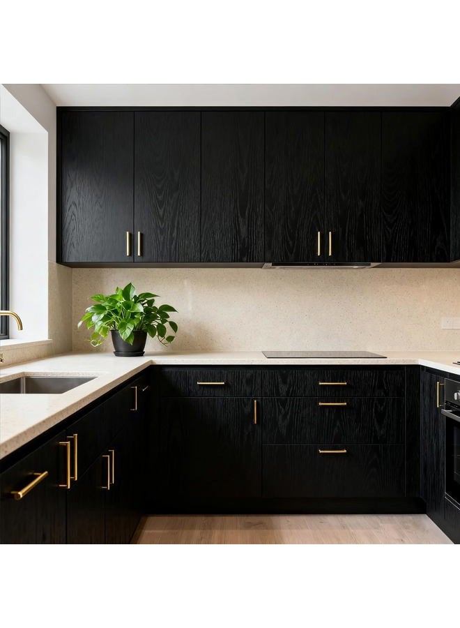 Yancorp 16" x120"Matte Black Contact Paper Black Wallpaper Peel and Stick for Countertops Removablefor Cabinets Desk Wrap Self-Adhesive Stick on Kitchen Bathroom - Image 4