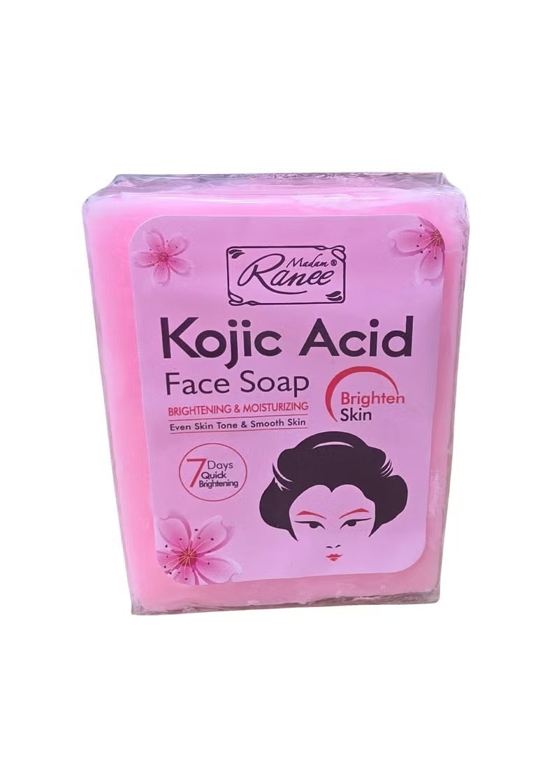 MADAM RANEE Kojic Acid Face Soap – Skin Brightening and Moisturizing Cleansing Bar for Even Tone and Smooth Texture