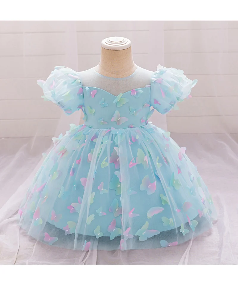 مارك وميا فستان حفلات مارك وميا بتفاصيل فراشة وقوس - أزرق