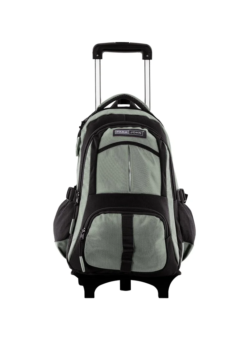 PARAJOHN Unisex Rolling Trolley Backpack with Adjustable Strap for School, College, Office, Business and Travel - 20 Inches Green