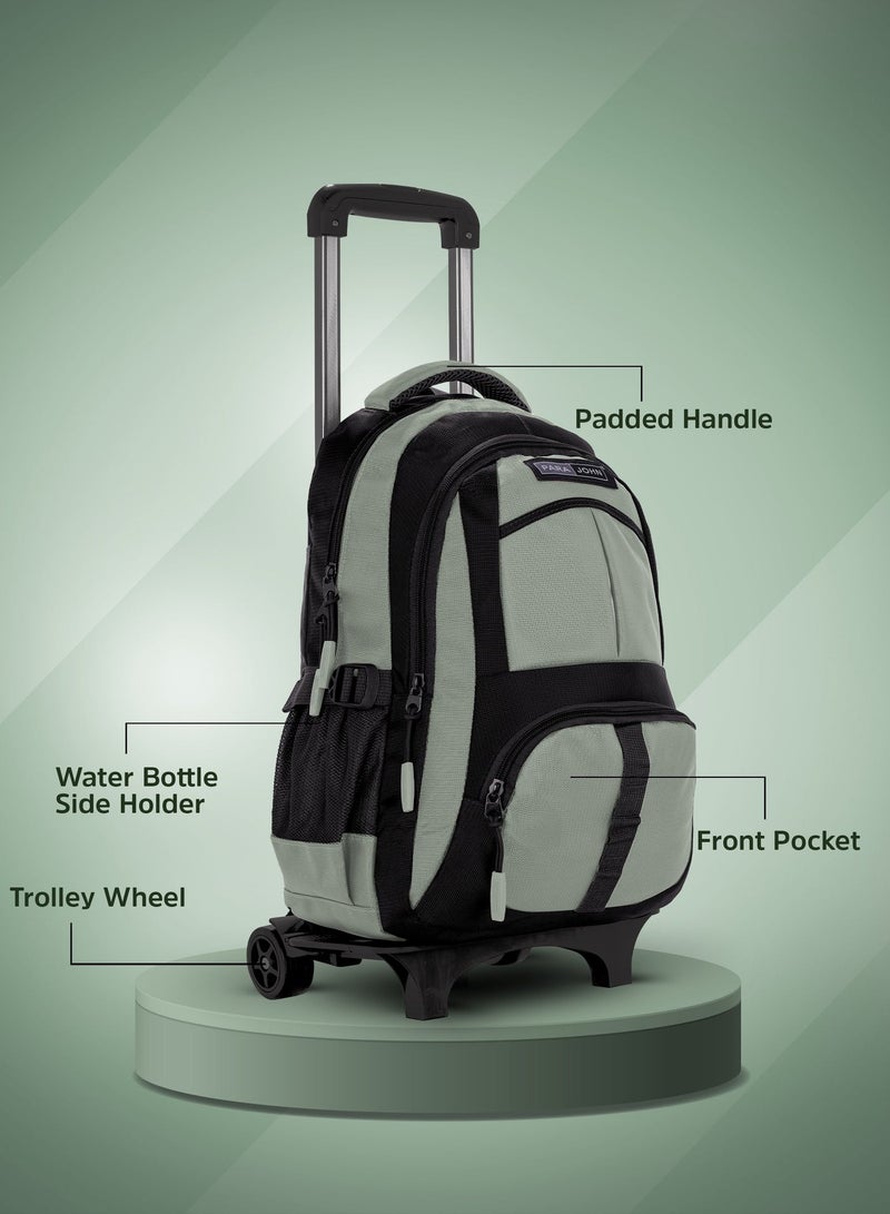 PARAJOHN Unisex Rolling Trolley Backpack with Adjustable Strap for School, College, Office, Business and Travel - 20 Inches Green - Image 4