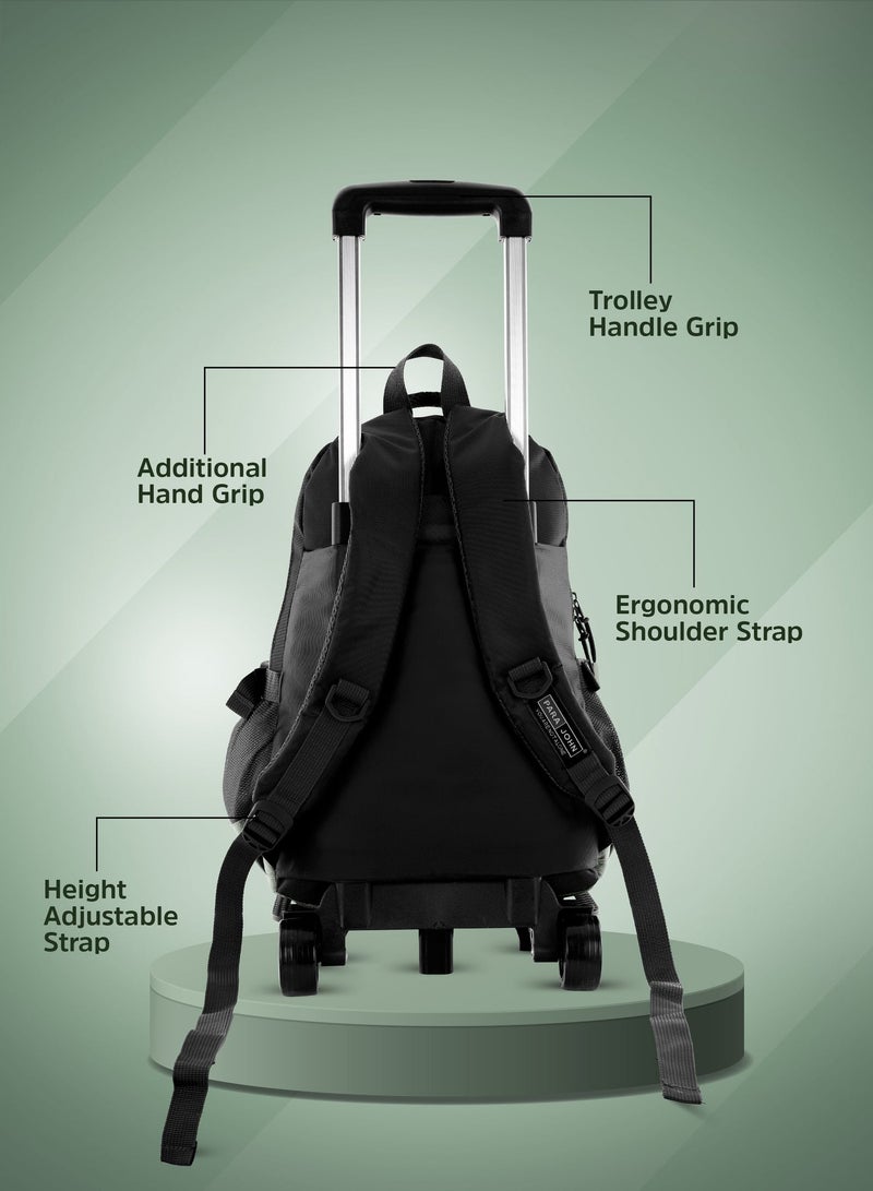 PARAJOHN Unisex Rolling Trolley Backpack with Adjustable Strap for School, College, Office, Business and Travel - 20 Inches Green - Image 5