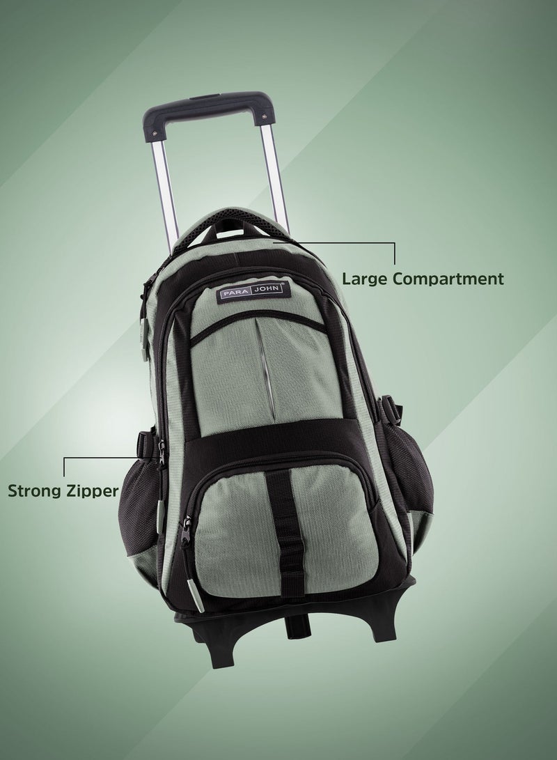 PARAJOHN Unisex Rolling Trolley Backpack with Adjustable Strap for School, College, Office, Business and Travel - 20 Inches Green - Image 3