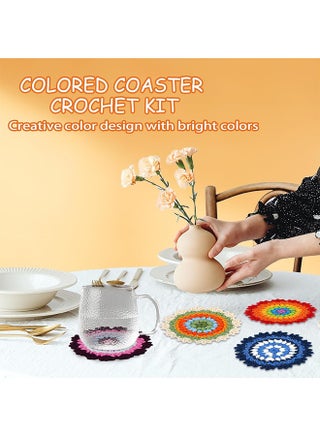 Crochet Kit for Beginners - Crochet Starter Kits with Step-by-Step Video Tutorials, Beginner Crochet Kit for Adults Kids Crochet Lovers (Coaster) - view 4
