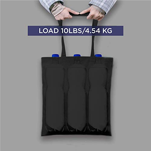 Lify Canvas Tote Bags Bulk Shopping Bag For Crafts, Diy Reusable Grocery Bag, 14 X 16 Inch 3 Piece Pack (Black- 3Pcs, 14 (35.56 Cm) X 16 (40.64 Cm), Unisex-Adult) - Image 3
