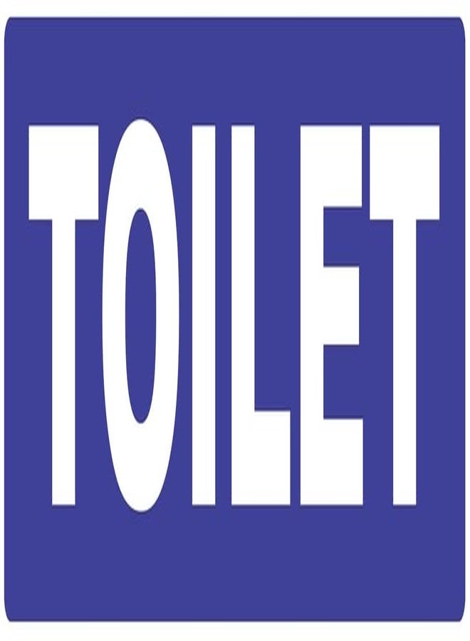VAAIMAI Toilet Foam Board Sticker Sign Board 12X4 Inch Vinyl UV Laminated Waterproof Blue, Pack of 1 - Image 1
