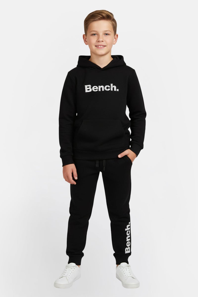 Bench Kids Boy 2 Pieces Brand Logo Hoodie And Jogger Pants, Black - Image 1