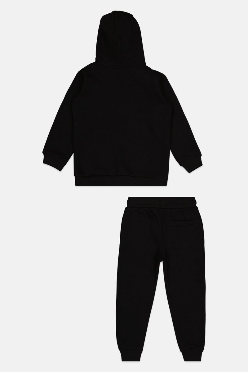 Bench Kids Boy 2 Pieces Brand Logo Hoodie And Jogger Pants, Black - Image 2