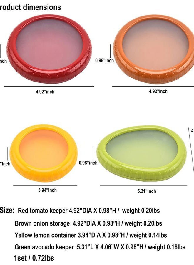 halteoly 4PC Silicone Fruit and Vegetable Storage Containers Set for Fridge, Onion Storage Container, Avocado keeper,Tomato Saver,and Lemon holder - Image 4