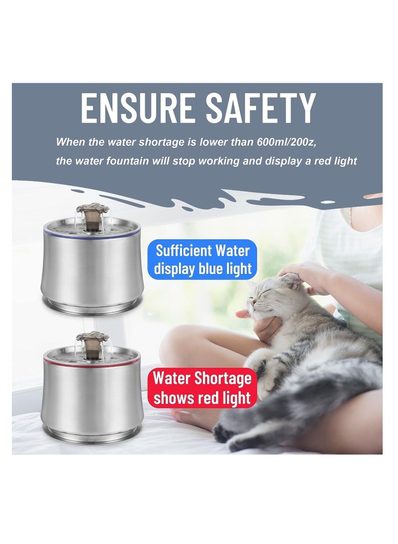 Dubkart Ultra-Quiet Dog Drinking Dispenser with Shortage Mode, Water Bowl Fountain with Filters, USB Adapter and Clean Brush - Image 3