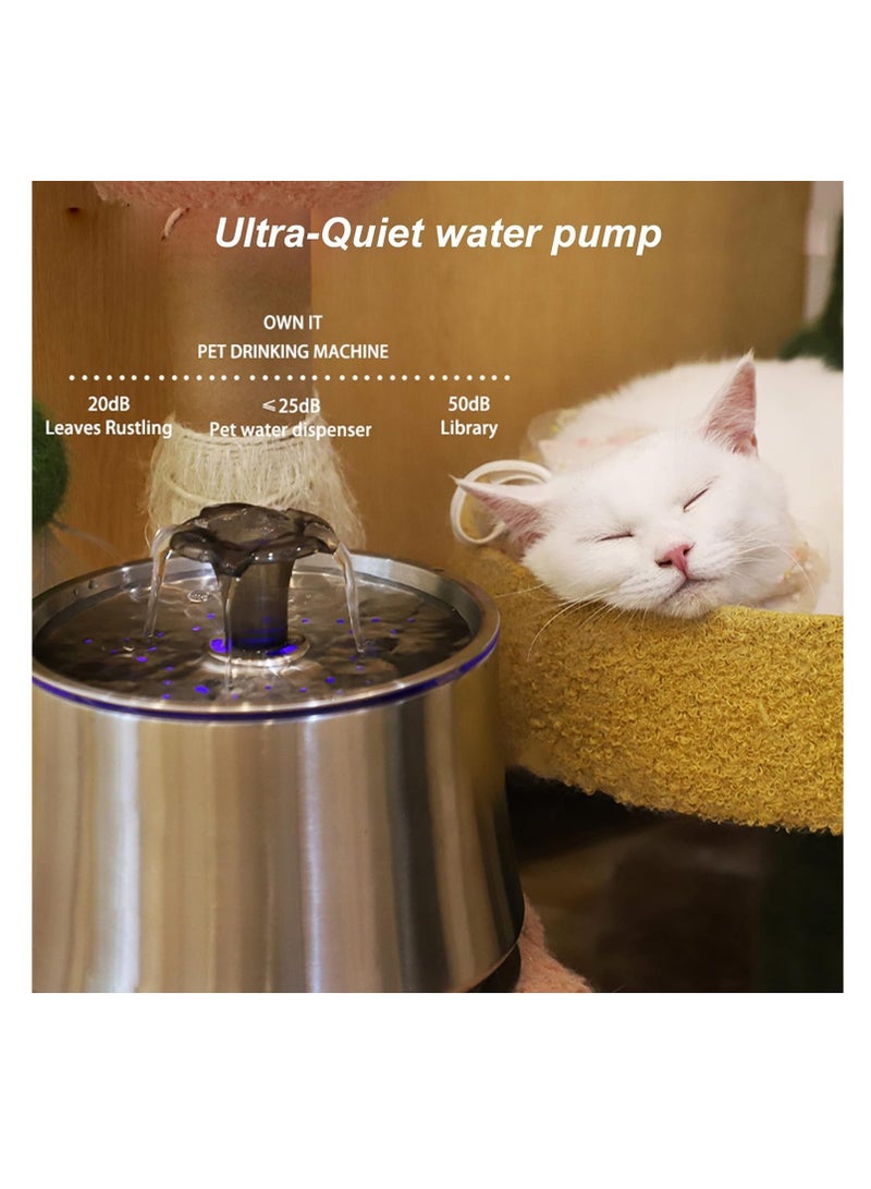 Dubkart Ultra-Quiet Dog Drinking Dispenser with Shortage Mode, Water Bowl Fountain with Filters, USB Adapter and Clean Brush - Image 4