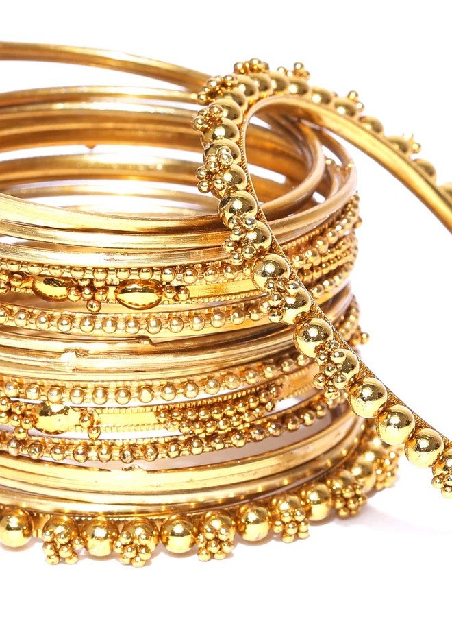 YouBella Antique Look Gold Plated Traditional Bracelet Bangle Set for Women (2.6) - Image 5