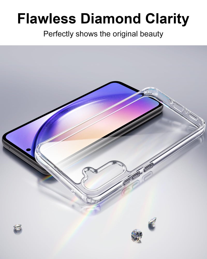 HOOMIL Case for Samsung Galaxy A54, Non-Yellowing, Drop Protection, Anti-Scratch Transparent Hard Back Phone Cover - Crystal Clear - Image 2