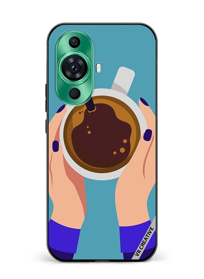 VR CREATIVE Protective Case Cover For Huawei nova 11 Pro Female Hands Holding Cup Of Coffee Design Multicolour - Image 1