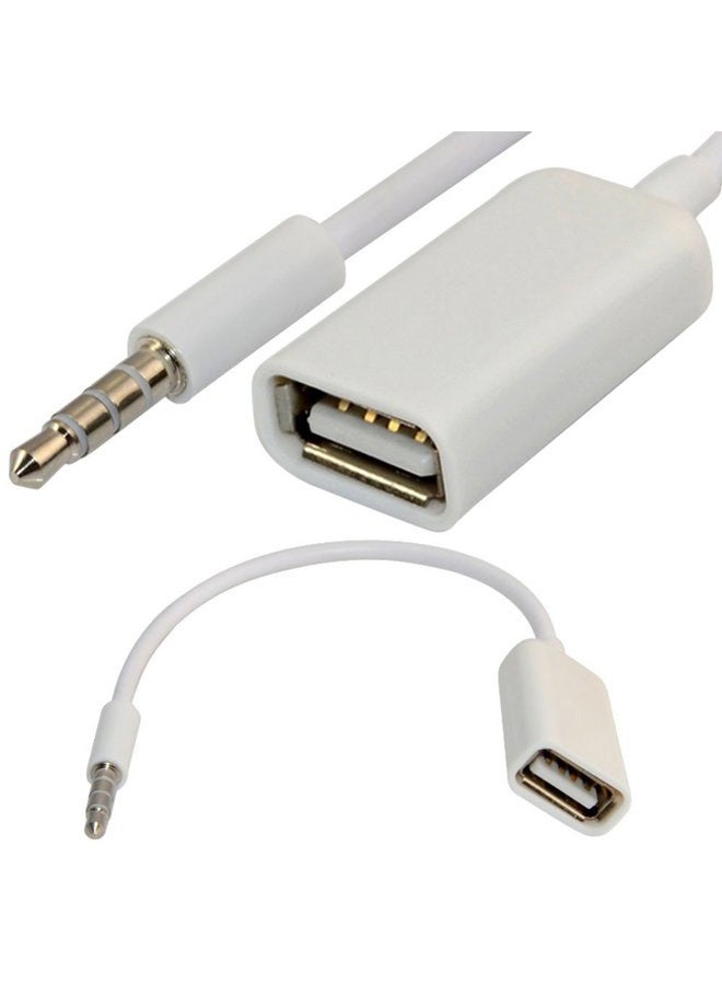 Blacell 3.5mm Male AUX Audio Plug Jack to USB 2.0 Female Converter Cable Cord EN - Image 1