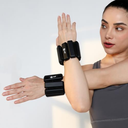 Cult Adjustable Ankle & Wrist Weights 900 g Removable 60 g Slots with Skin-Safe Silicone Coating– Ideal for Strength Training, Cardio, Yoga & Pilates Pair of 2 Black - Image 2