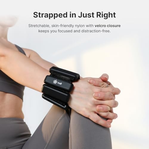 Cult Adjustable Ankle & Wrist Weights 900 g Removable 60 g Slots with Skin-Safe Silicone Coating– Ideal for Strength Training, Cardio, Yoga & Pilates Pair of 2 Black - Image 5