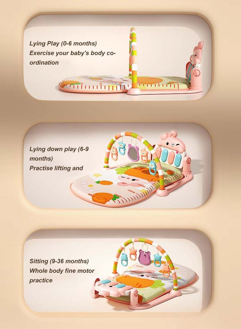 MaBaby Baby Gyms Play Mats Musical Activity Center Baby Piano Gym Mat Tummy Time Padded Mat for Newborn Toddler Infants - Image 2