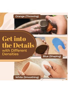 IMPRESA [9 Pack] Pottery Sponge 3 Sets Of 3 Densities Art Sponges For Painting & Clay Shaping Pottery Tools & Supplies Kidney Potter ™S Rib Art Ceramics Paint Sponge Liquid Sculpting Tool  - Image 2