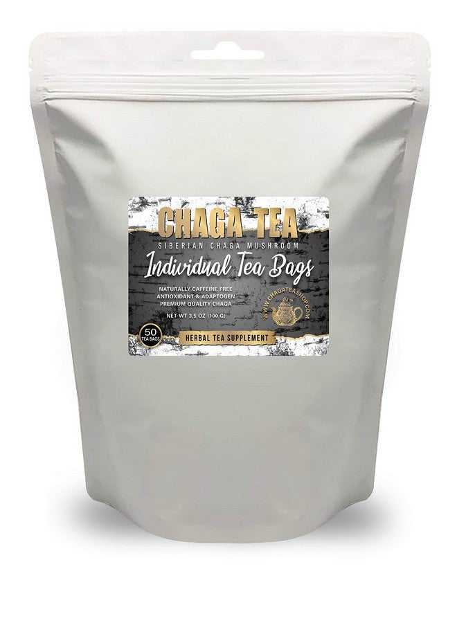 ChagaTeaShop Siberian Chaga Mushroom Individual Filter Tea Bags Original 50 Filter Bags Net Wt 3.5 Oz (100g) - Image 1