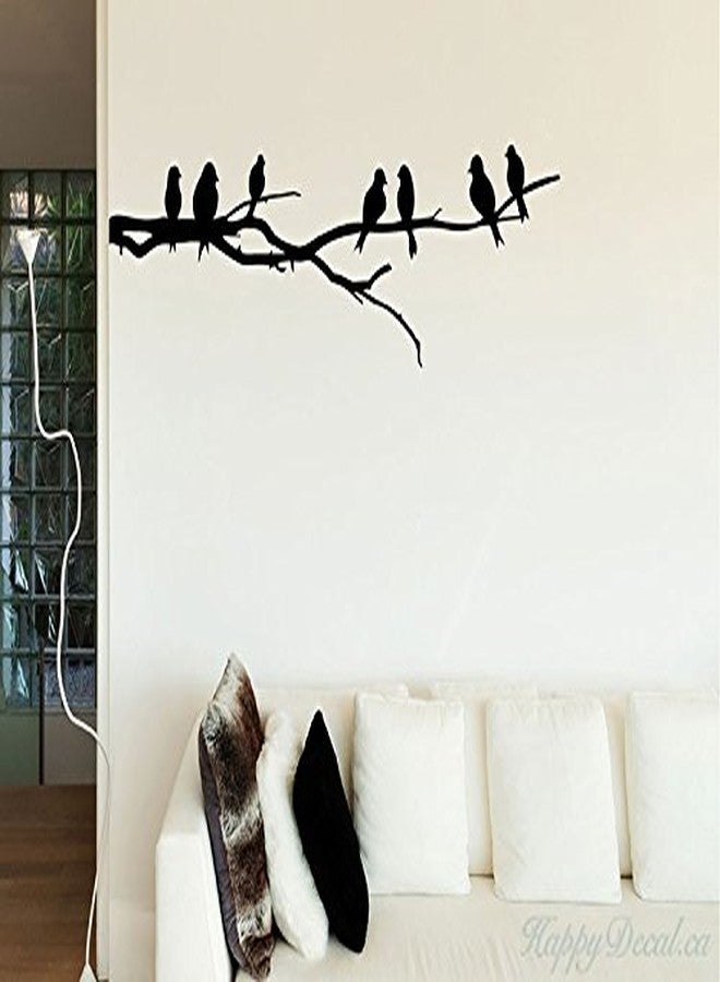 Asmi Collections Wall Stickers Beautiful Birds On a Tree Branch - Black - Image 1